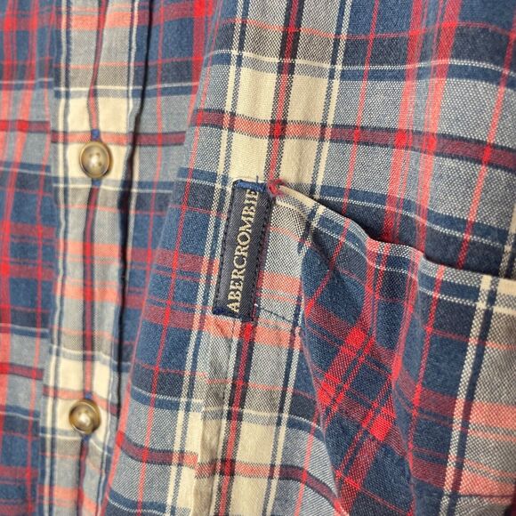Vtg Abercrombie & Fitch Long Sleeve Button Plaid Classic Preppy Outdoor Oversize - Picture 3 of 8